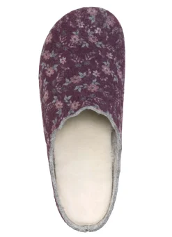 Laurina Pantoffel aus floral bedrucktem Filzmaterial