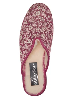 Laurina Pantoffel mit Blumen-Stickerei