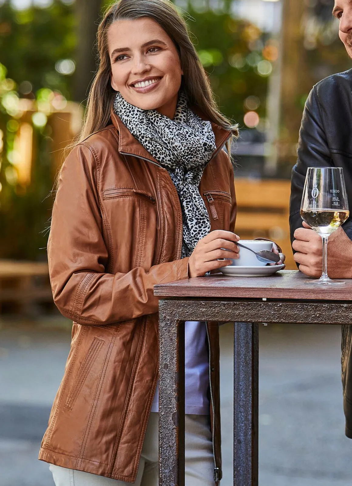 Lederjacke mit einer Innentasche