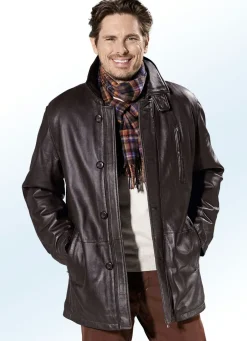 Lederjacke mit Reißverschluss-Doppeltaschen