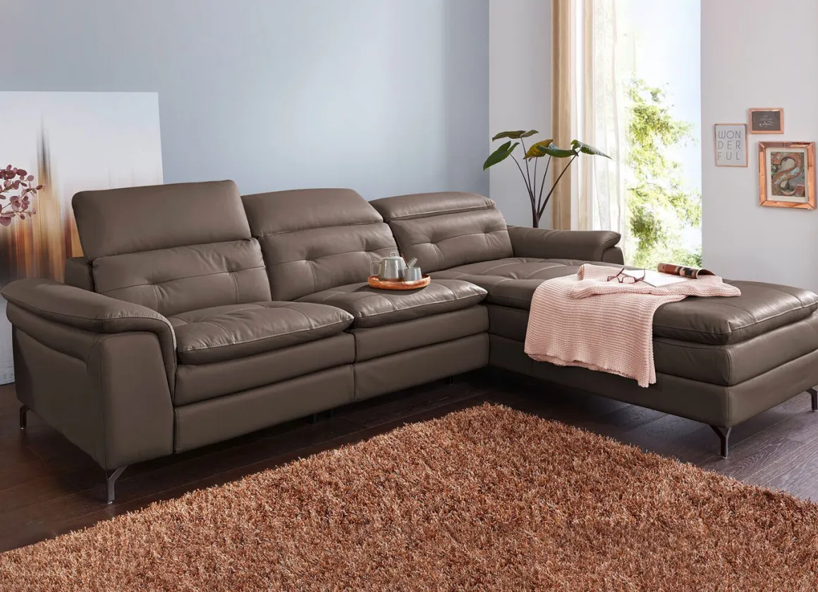Leder-Polsterecke mit Relax-Funktion