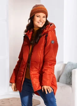 Longjacke mit umschlagbarem Regenschild