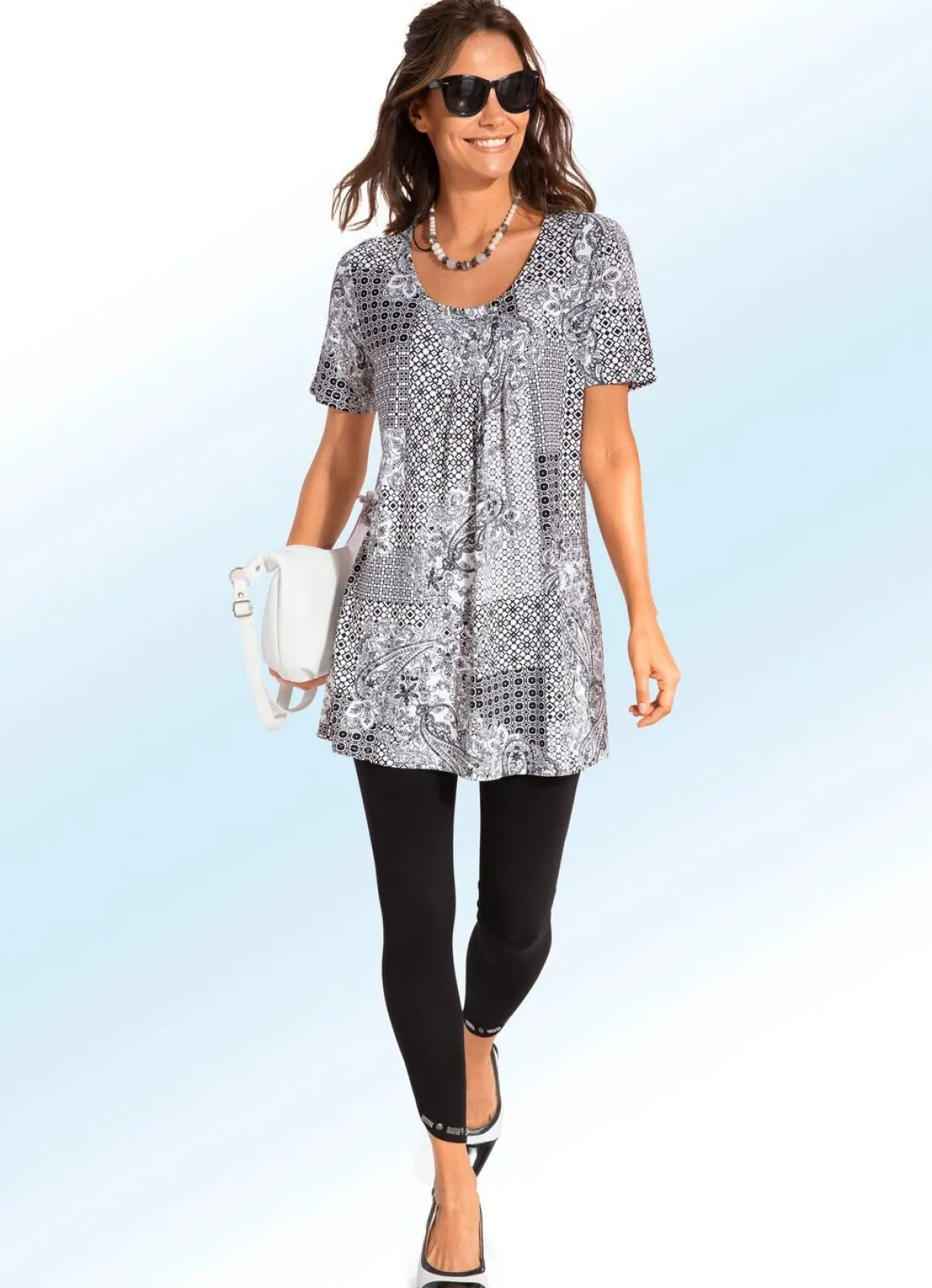 Longshirt mit Faltenlegung in 3 Farben