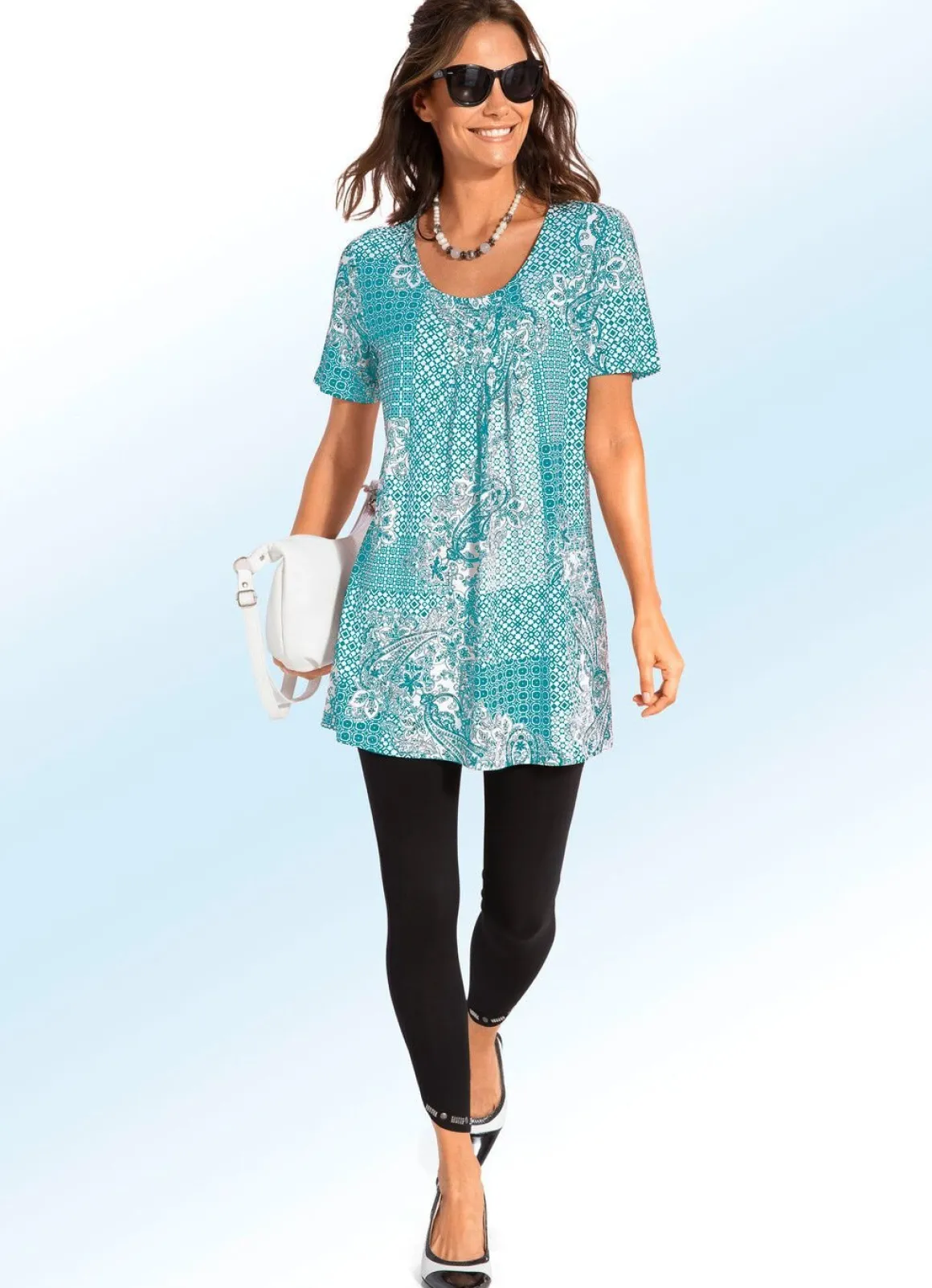 Longshirt mit Faltenlegung in 3 Farben