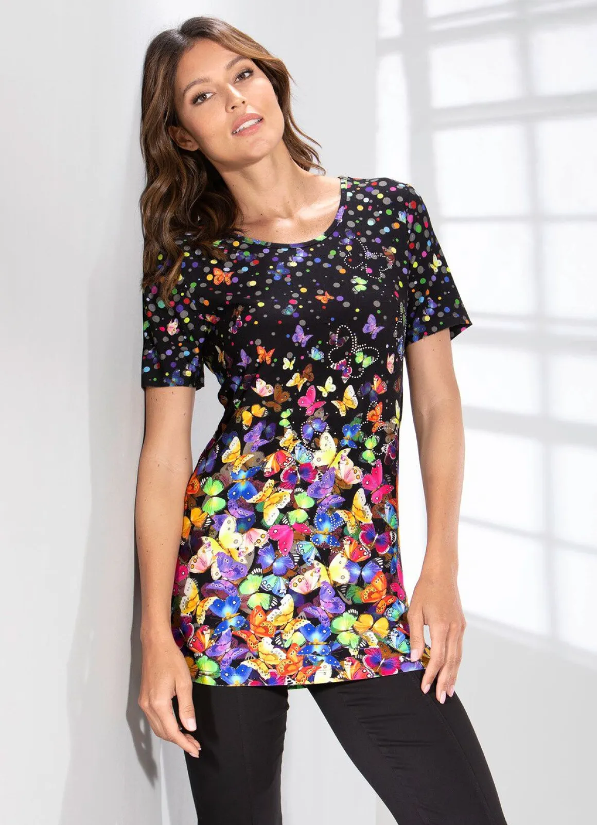 Longshirt mit farbbrillantem Inkjet-Druck