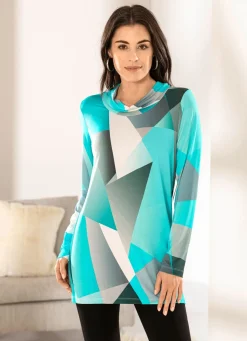 Longshirt mit legerem Rollkragen