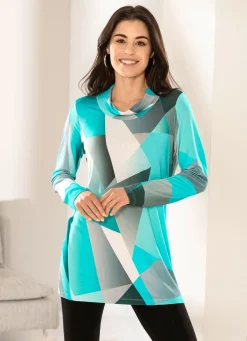 Longshirt mit legerem Rollkragen