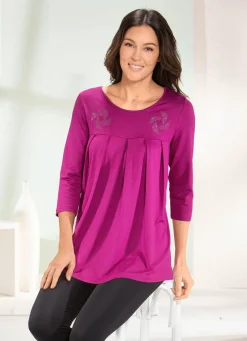 Longshirt mit Zierplättchen in 3 Farben