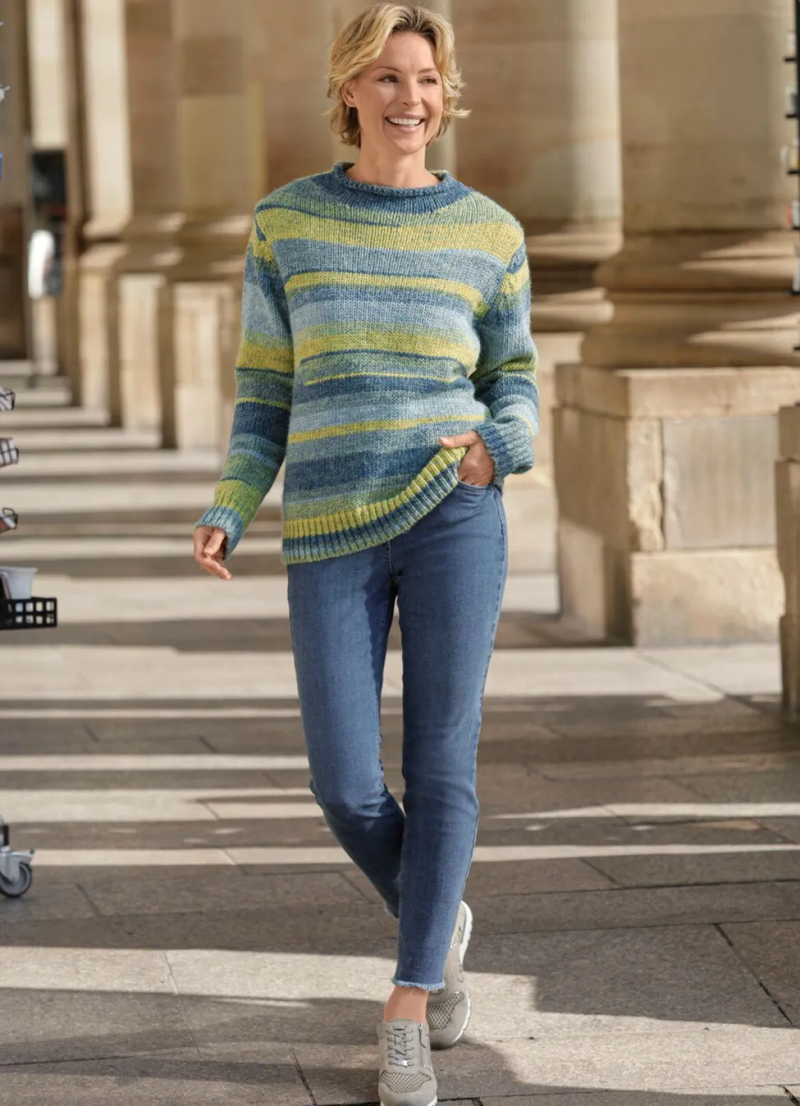 Magic-Jeans mit angesagtem Fransensaum