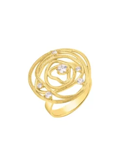 Mattierter Damenring mit Zirkonia