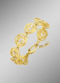 Mattiertes Armband mit Zirkonia