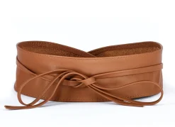 Modischer Leder-Bindegürtel, 8 cm breit