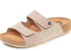 Mubb, bequeme Damen-Pantoletten, Weite H, mit Klettverschluss