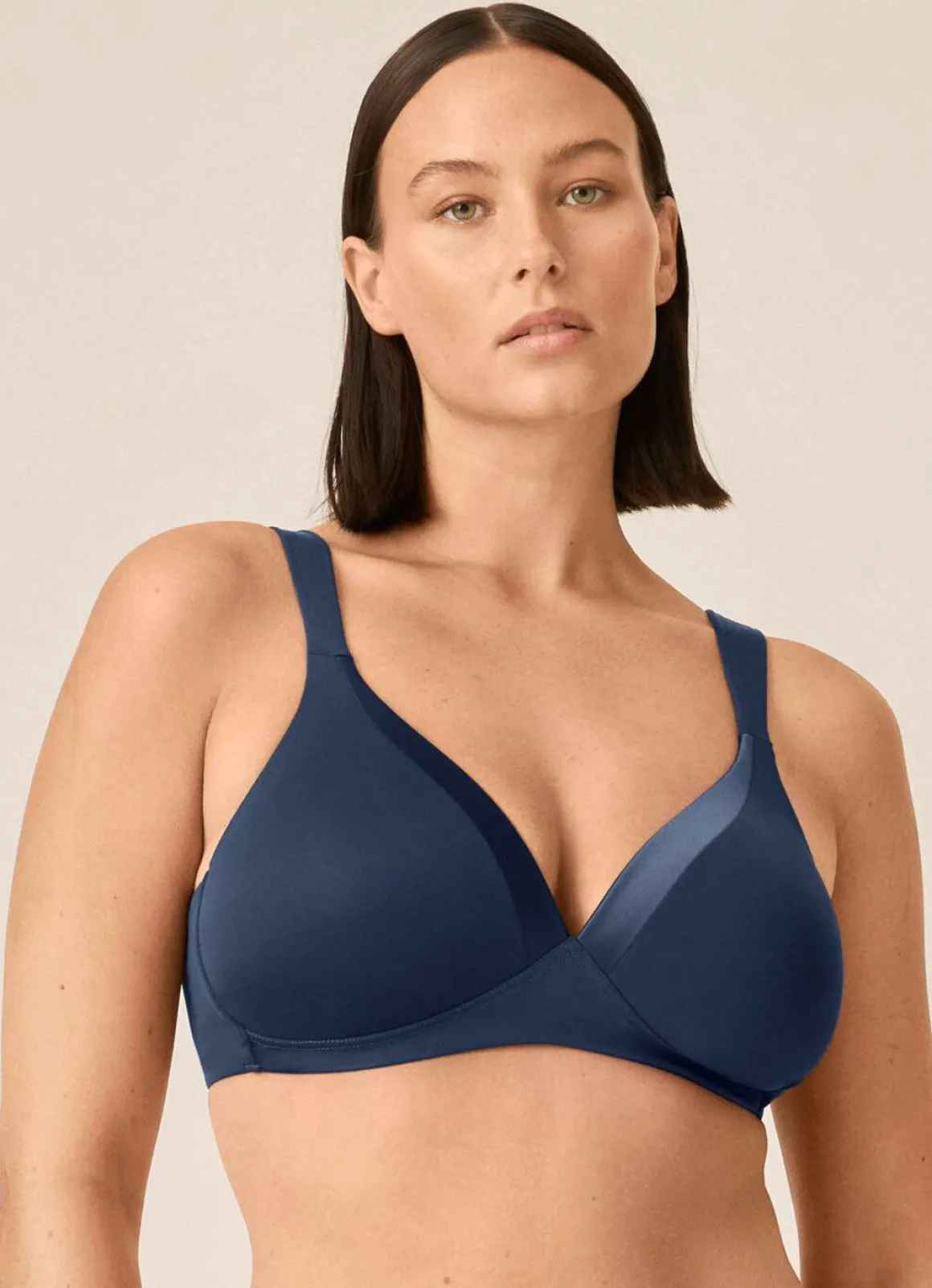 Naturana BH mit Satinblende am Dekolleté