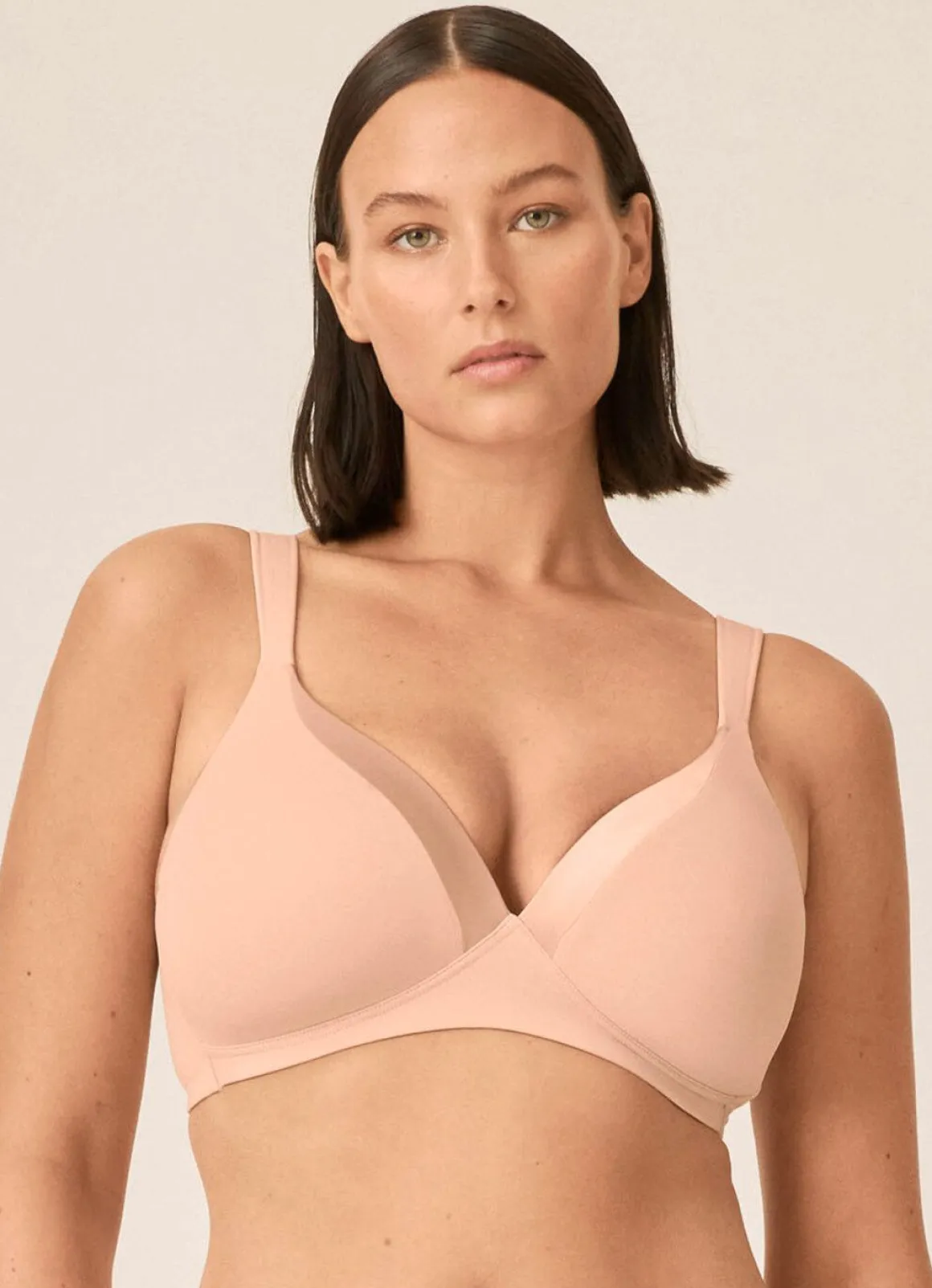 Naturana BH mit Satinblende am Dekolleté