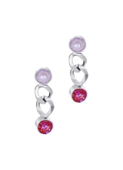 Ohrstecker mit Kristallen in Pink