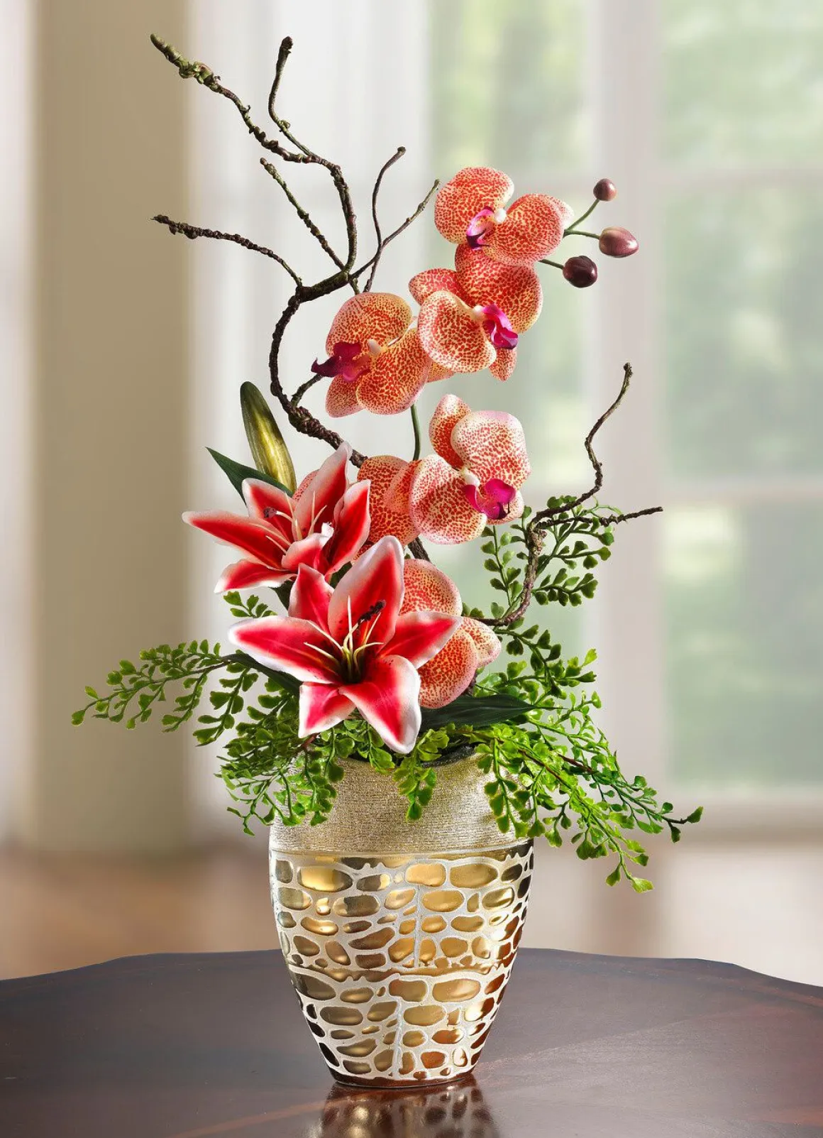 Orchideen-Gesteck im Topf