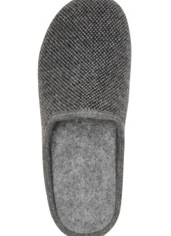 Pantoffel aus dezent gemustertem Textilmaterial