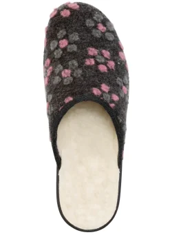 Pantoffel mit Blüten-Dessin