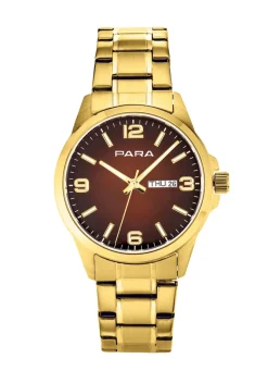 Para-Quartz-Herrenuhr mit Stahlbandgehäuse