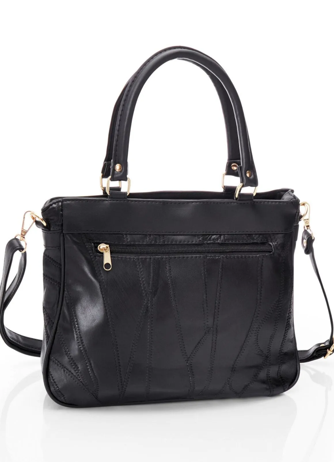 Patchwork-Tasche mit abnehmbarem Umhängeriemen