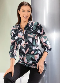 Poloshirt mit kurzer Knopfleiste