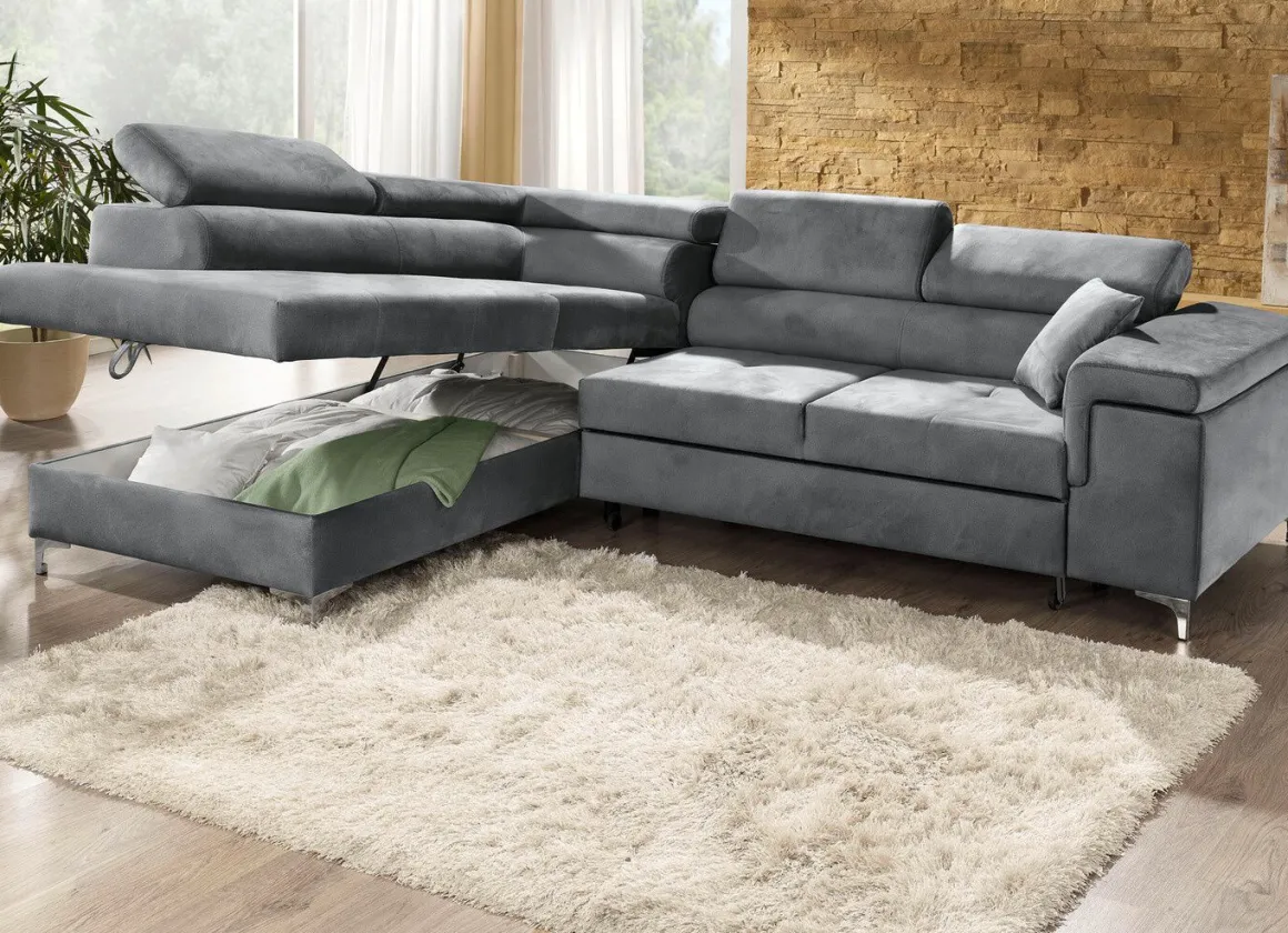 Polsterecke mit Bettfunktion und Komfortschaum-Polsterung