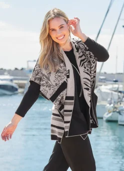 Poncho mit edlem Jacquard-Dessin