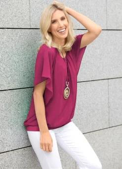 Poncho-Tunika mit eingearbeitetem Top