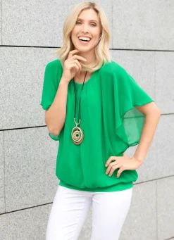 Poncho-Tunika mit eingearbeitetem Top