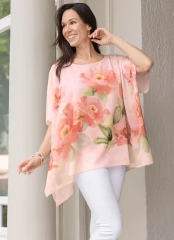 Poncho-Tunika mit eingearbeitetem Top