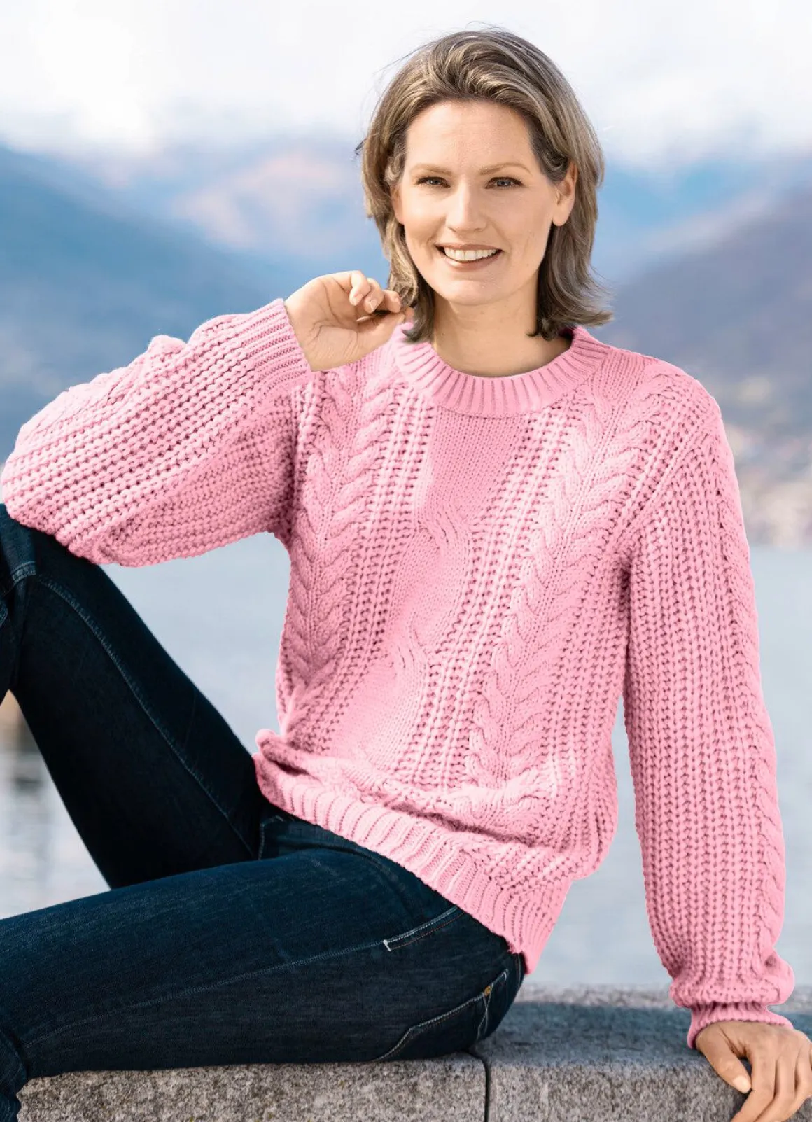 Pullover in Grobstrick