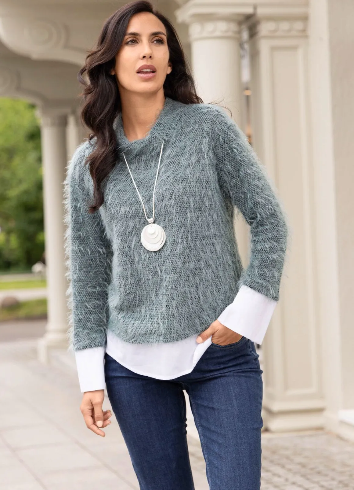 Pullover in 2-in-1-Optik