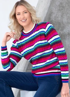 Pullover in Strukturmix