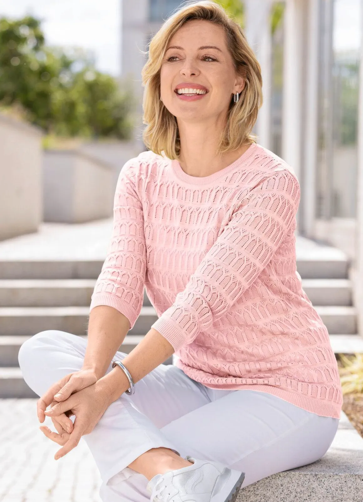 Pullover in zartem Mustermix
