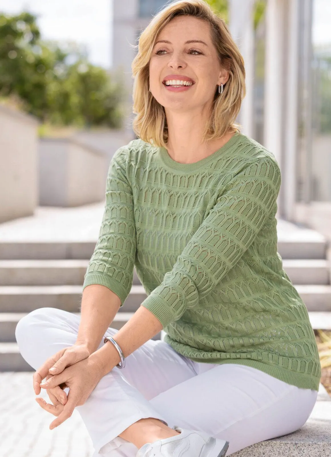 Pullover in zartem Mustermix