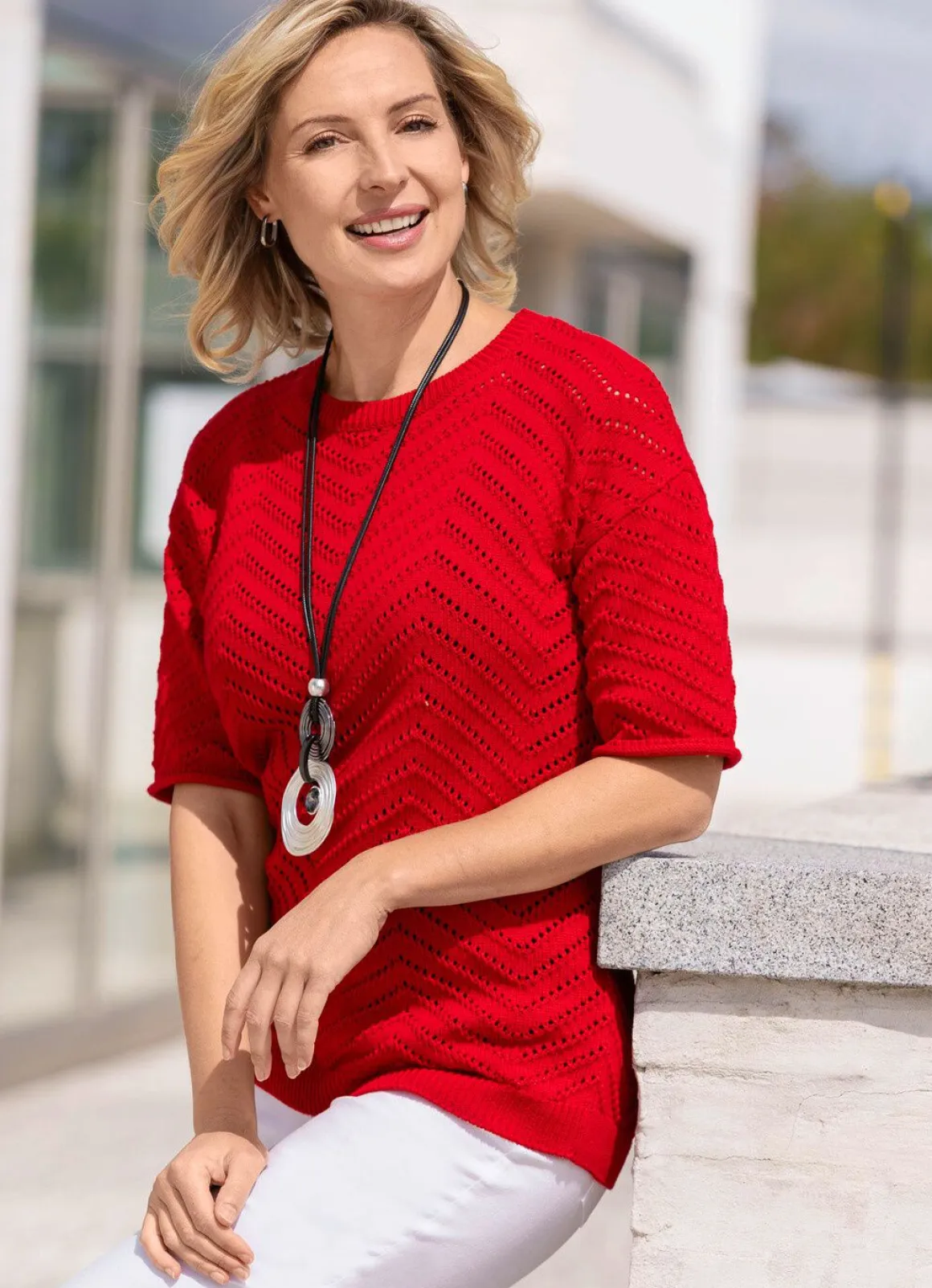 Pullover mit Ajourmuster