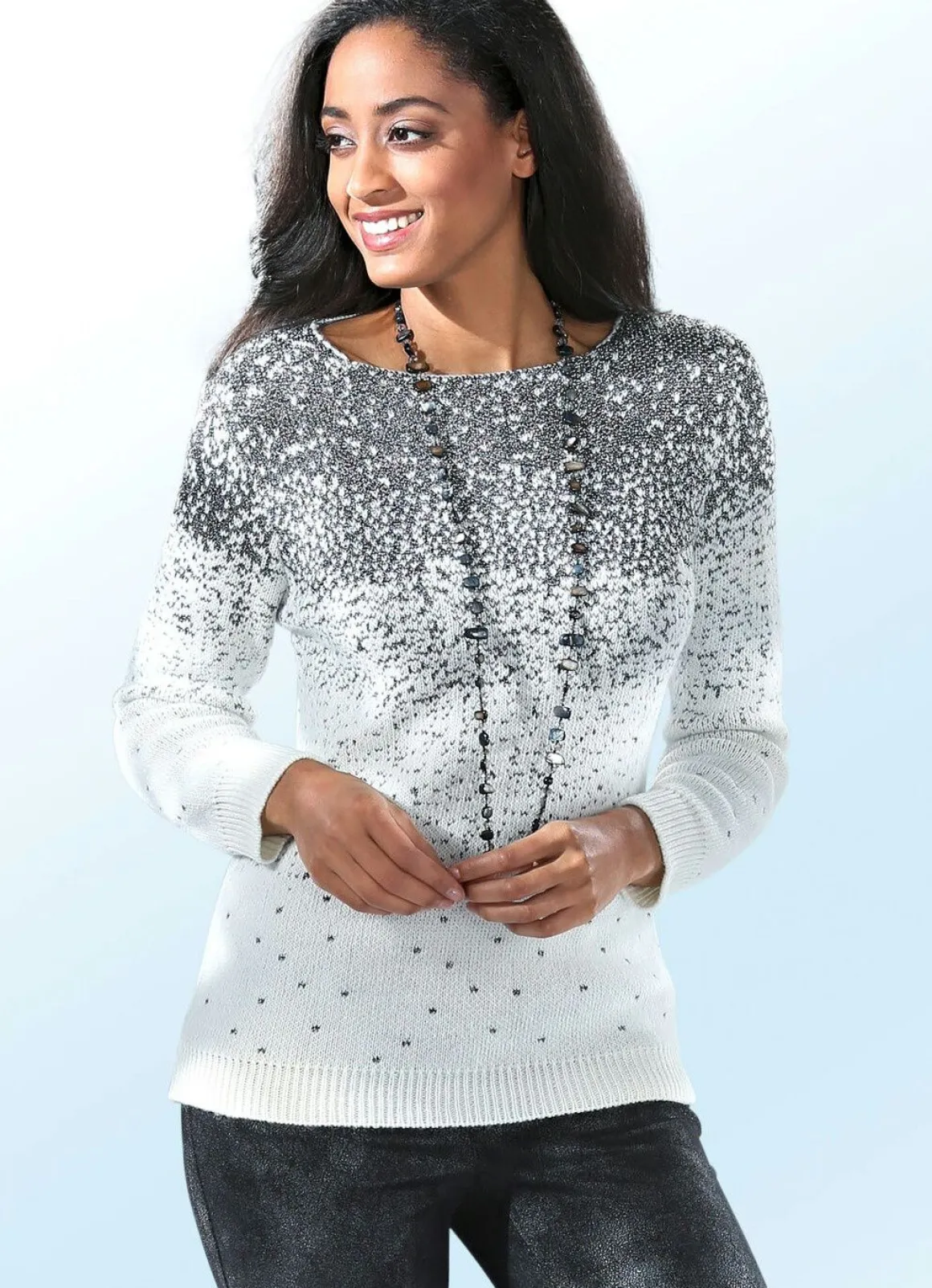 Pullover mit Alpaka und Glitzer