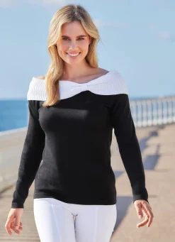 Pullover mit Carmen-Ausschnitt