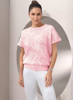Pullover mit edlem Floraldessin