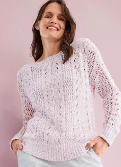 Pullover mit edlem glänzendem Paillettengarn