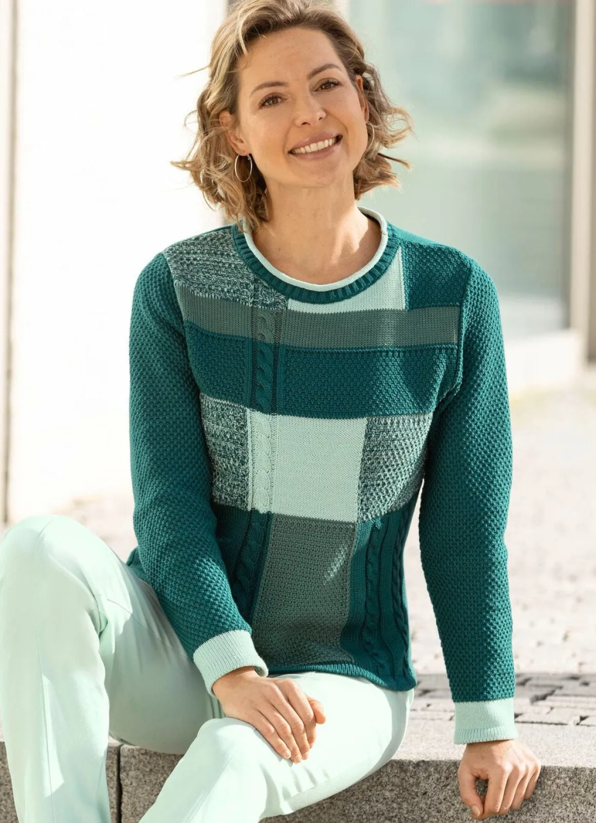 Pullover mit Patchworkdessin