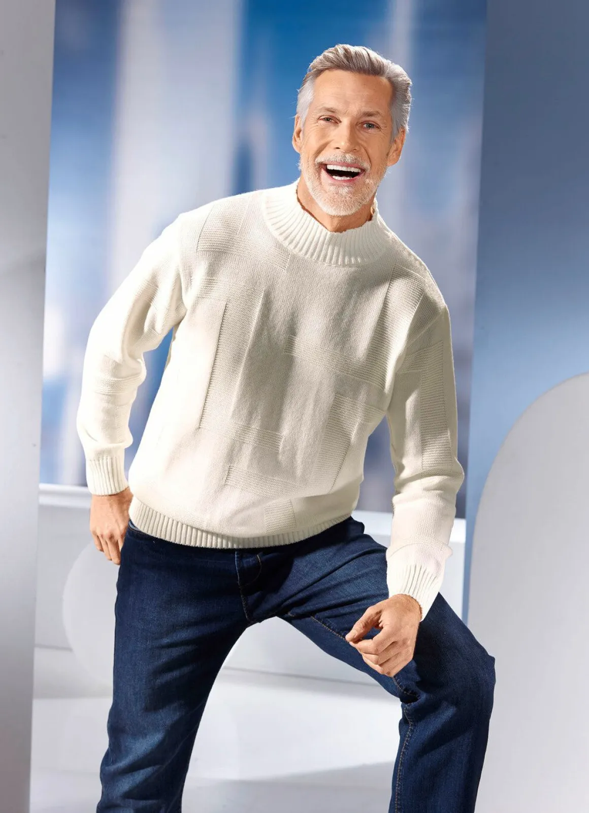 Pullover mit Strukturdessin in 3 Farben