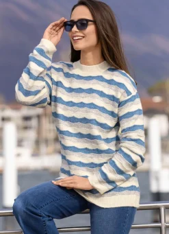 Pullover mit Wellenmuster