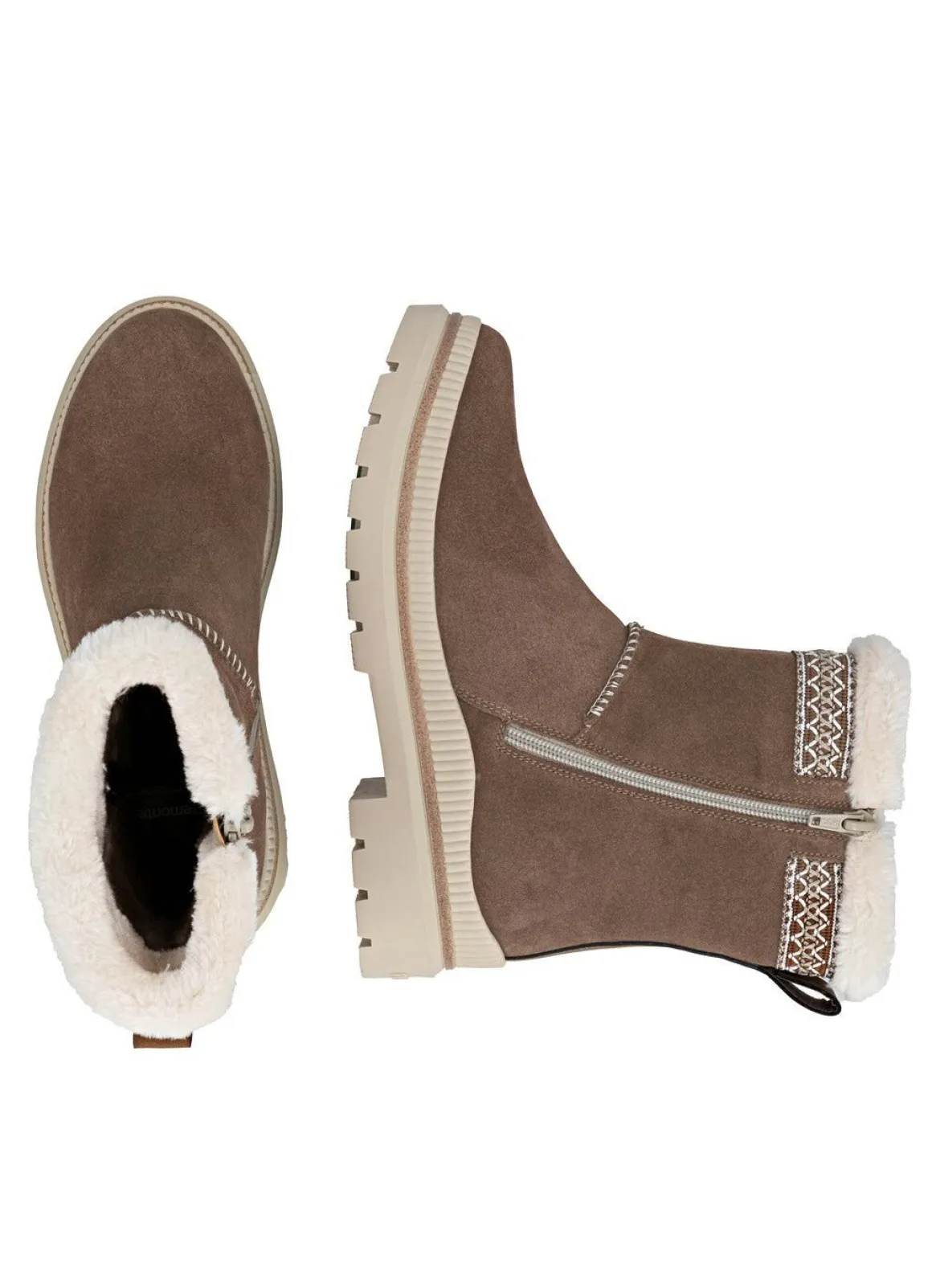Remonte, gefütterte Damen-Stiefeletten, Winterschuhe, Weite G, mit Lammfell