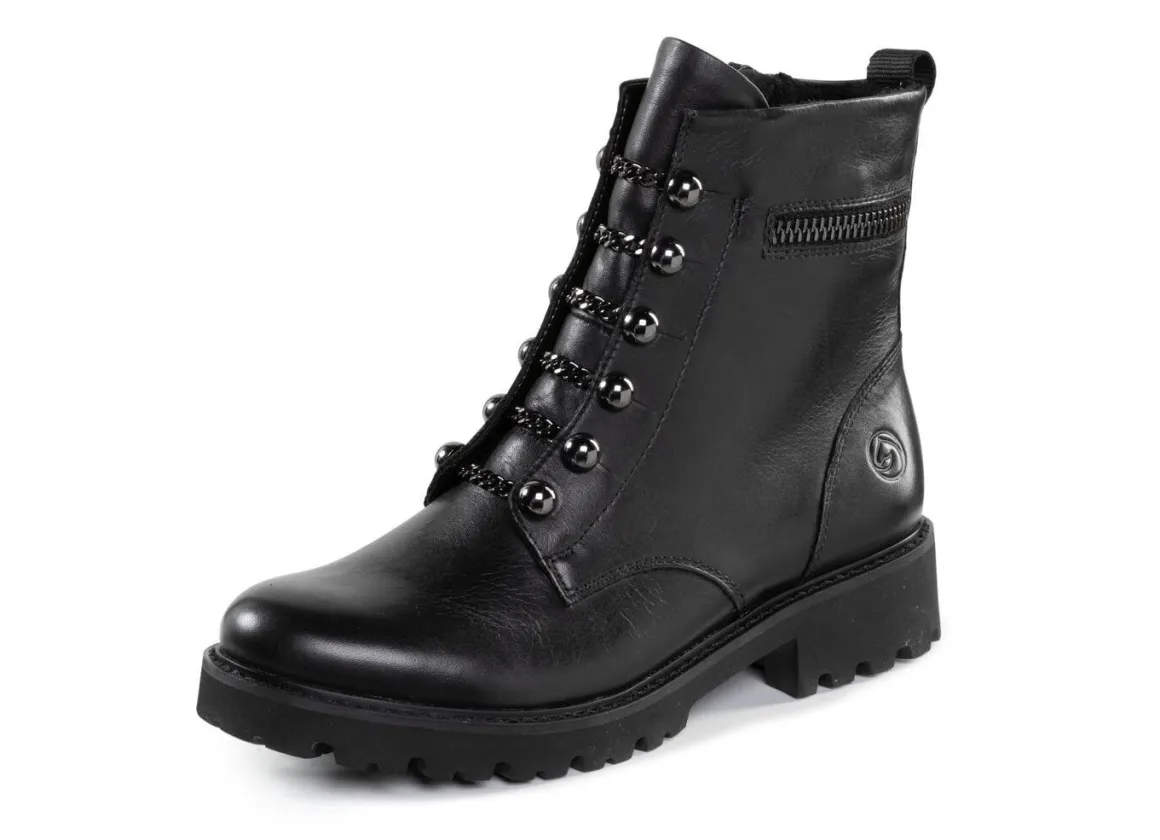Remonte Stiefelette mit trendigen Zierketten in Schnür-Optik