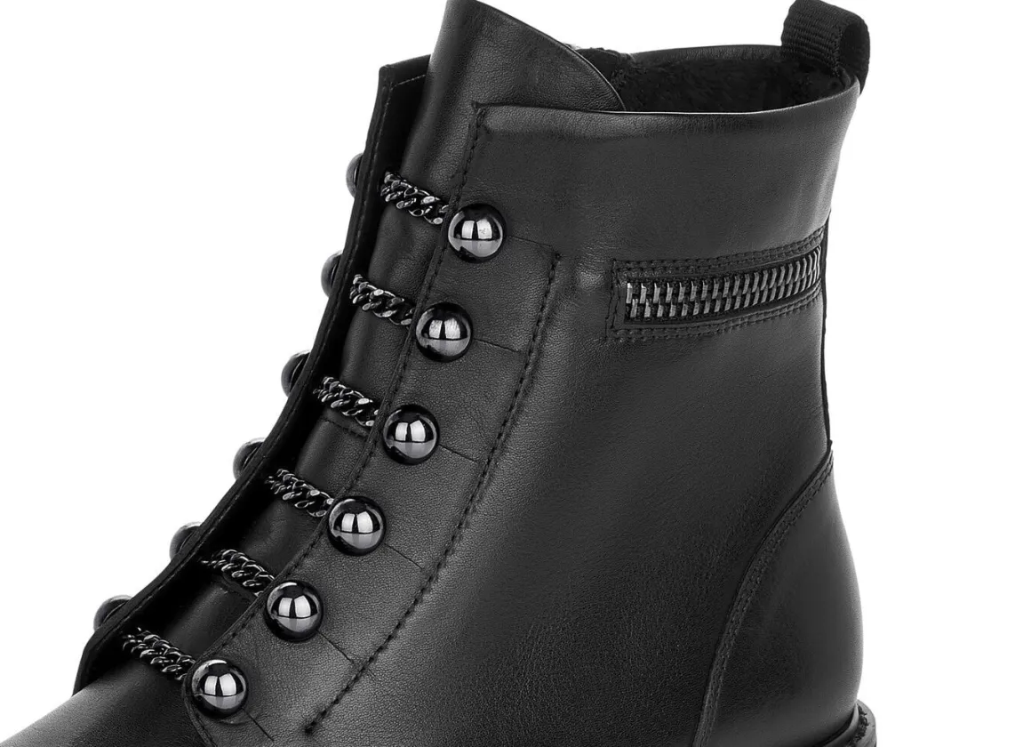 Remonte Stiefelette mit trendigen Zierketten in Schnür-Optik