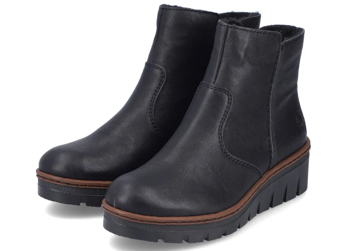 Rieker, gefütterte Damen-Stiefeletten, Winterschuhe, mit Reißverschluss