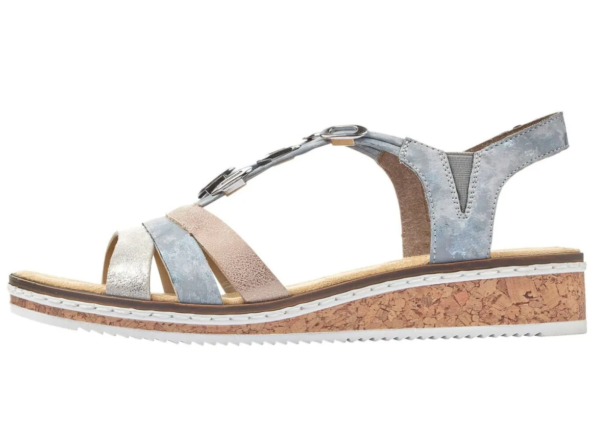 Rieker, modische Damen-Sandalen, mit Gummizug