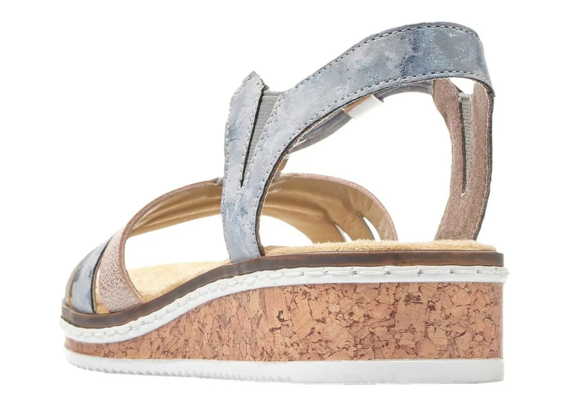Rieker, modische Damen-Sandalen, mit Gummizug
